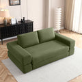 81'' Convertible Sofa Bed,3 In 1 Folding Floor Couch Corduroy Fold Out Couch Bed Futon Sleeper Mattress with Pillows,Boneless Sofa Comfy Lounge Loveseat for Living Room, Bedroom, Green