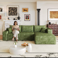 103' Cloud Sectional Sofa,Modern Minimalist Upholstered Couches, Comfort L Shaped Sofa for Living Room,Deep Seat Corner Couch,No Assembly Required,Green(Plush Corduroy Fabric)