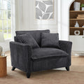 Lazy sofa chair, comfortable single-person sofa chair, with a backrest and soft seat cushion, having armrests on both sides, suitable for living room and bedroom - Grey